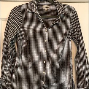 J. Crew Black Gingham Oxford Shirt
